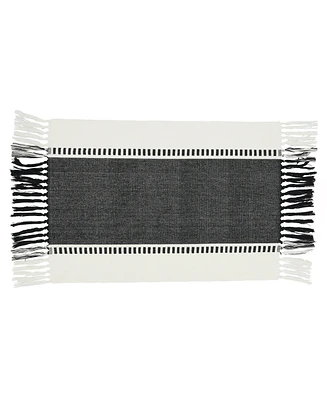Saro Lifestyle Tassel Trimmed Stripe Placemat Set of 4, 14"x20"