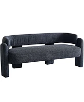 75.59" Wide Boucle Upholstery Modern Sofa For Living Room Dark Grey