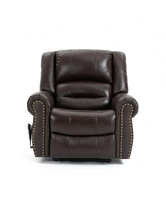 Heavy Duty Leather Recliner with Heat & Massage