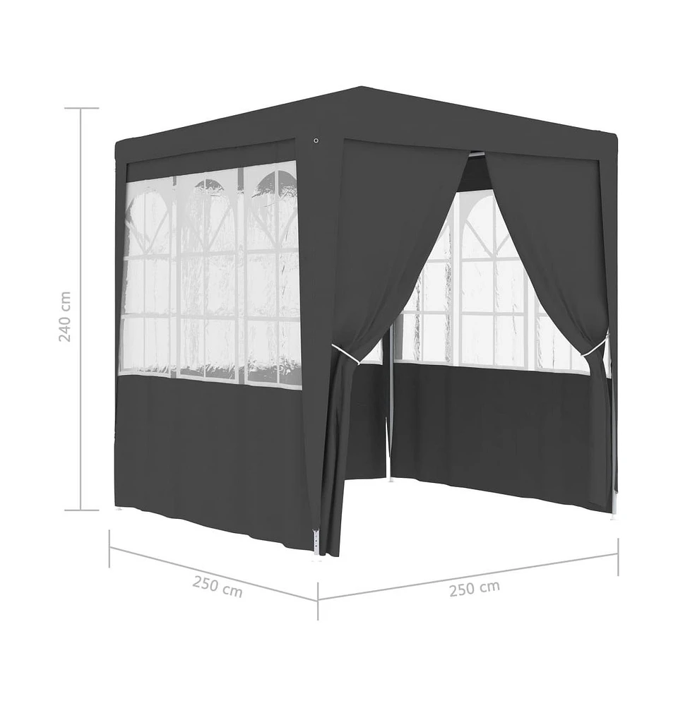 Professional Party Tent with Side Walls 8.2'x8.2' Anthracite 0.3 oz/ft²