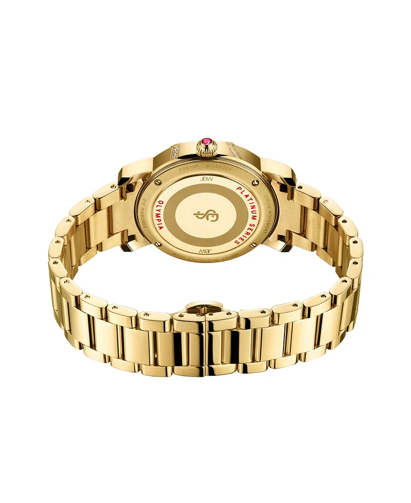Jbw Women's Olympia Platinum Series Diamond (2 1/2 ct. t.w.) 18K Gold-Plated Stainless Steel Watch, 38Mm