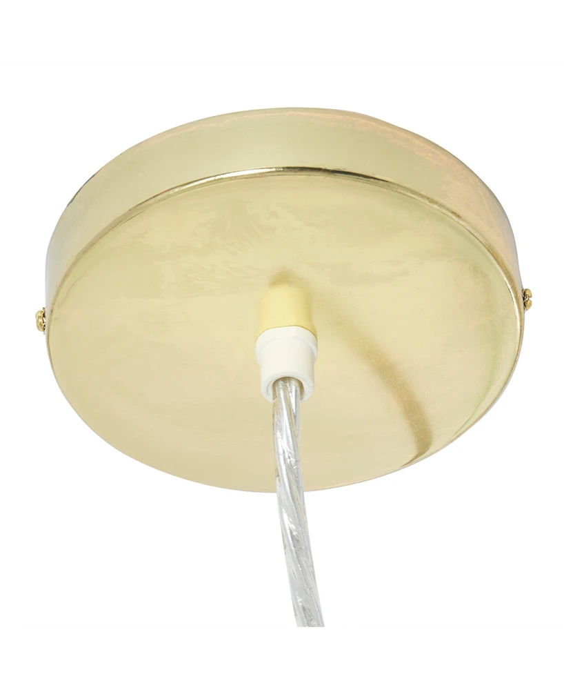 Storied Home Capiz Honeycomb Globe Pendant Light Capiz White Seashells with Antique
