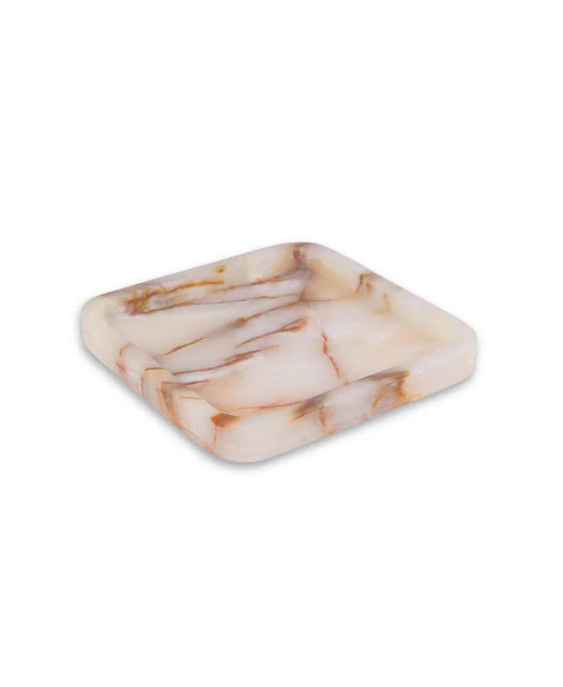 Bey-Berk Genuine Onyx Marble Catch-All Tray