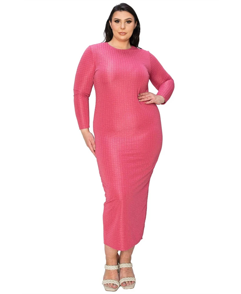 L I V D Plus Kylo Textured Bodycon Dress