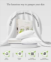 Purity Home 400 Thread Count Cotton Percale 3-Pc. Sheet Set, Twin