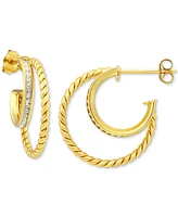 Giani Bernini Cubic Zirconia Double Small Hoop Earrings, 0.75