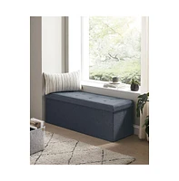Folding Storage Ottoman Bench with Divider and Lid for Bedroom or Living Room