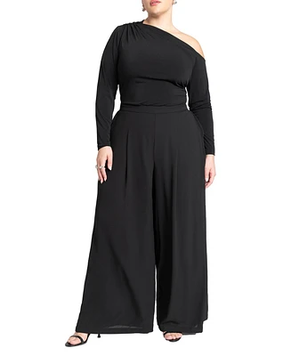 Eloquii Women's Plus Size Wide Leg Pant