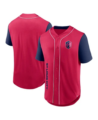 Fanatics Men's Red St. Louis City Sc Balance Fashion Baseball Jersey
