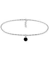 Giani Bernini Onyx Dangle Cylinder Link Ankle Bracelet in Sterling Silver, Created for Macy's