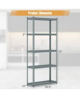 4 Pcs 5-Tier Heavy Duty Storage Shelf Utility Rack with Anti-tipping Device