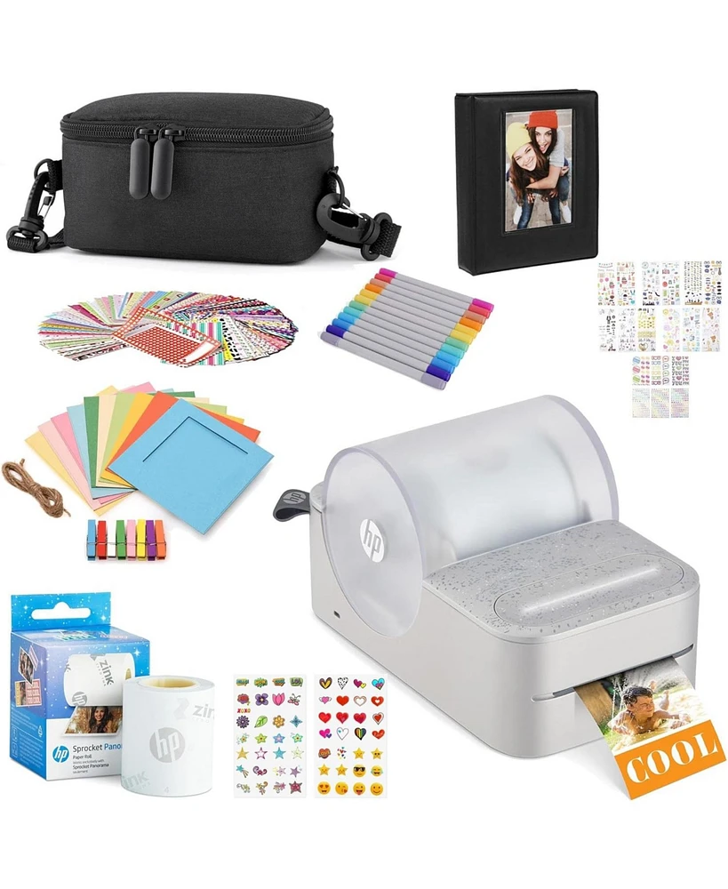 Hp Sprocket Panorama Portable Label Printer & Photo Gift Bundle