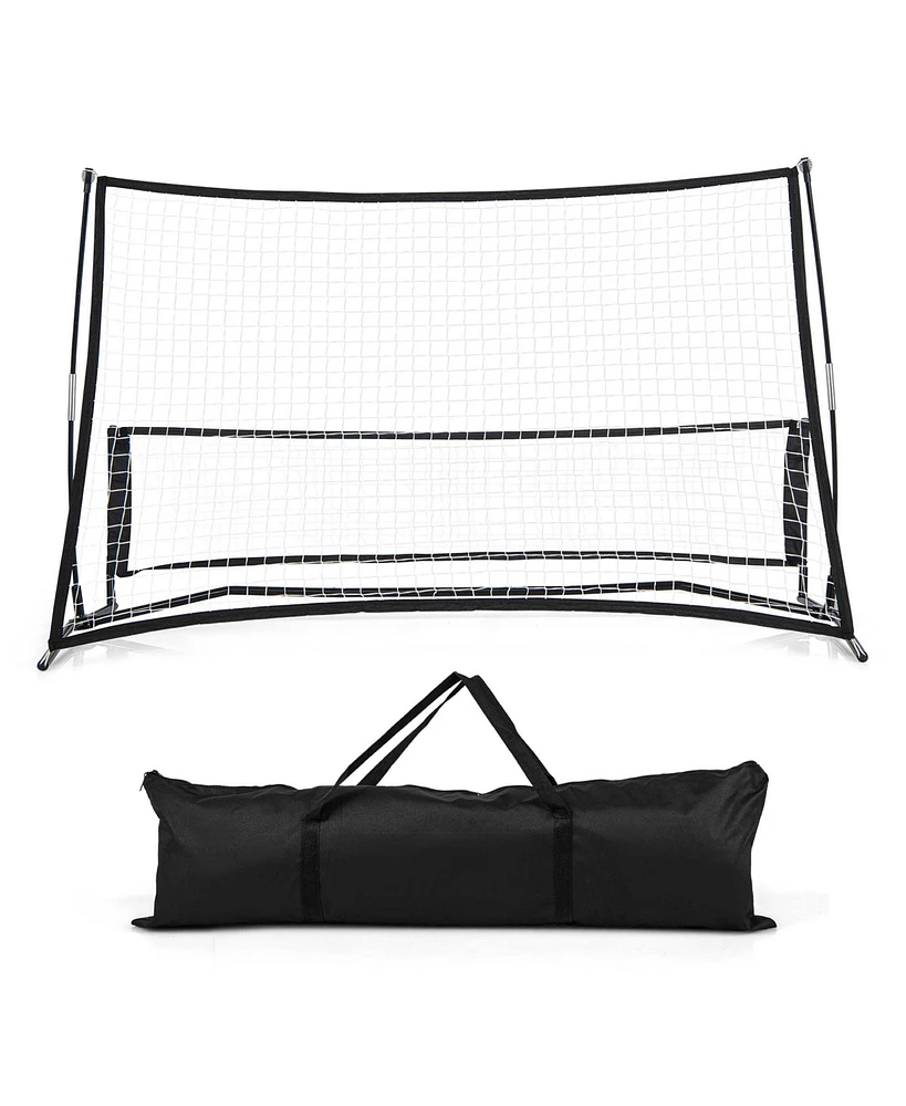 2-in-1 Portable Soccer Trainer with Carrying Bag to Enhance Soccer Passing Skill