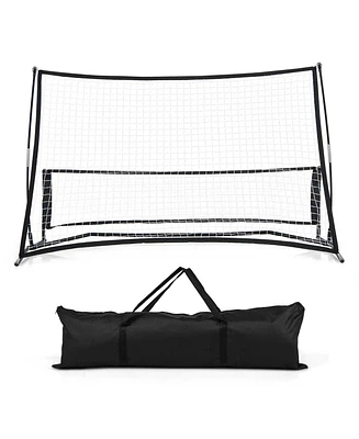 2-in-1 Portable Soccer Trainer with Carrying Bag to Enhance Soccer Passing Skill