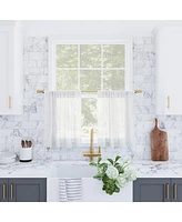 Slub Textured Linen Blend Cafe Curtain Pair