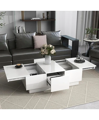 Multi-Use Coffee Table with Hidden Storage & Sliding Top