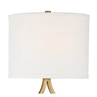 Possini Euro Design Sian Modern Wall Sconce Lighting Warm Brass Hardwired 19 1/2" High Fixture Half Moon Linen Shaped Shade for Bedroom Bedside Living