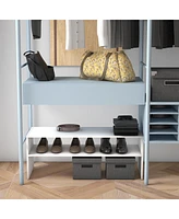 3 Pcs Stackable Shoe Rack 31-Inch Horizontal Organizer 2-tier StorageShelf