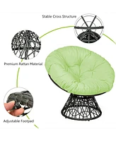 Rattan Papasan Chair Ergonomic Chair 360-degree Swivel