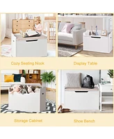Wooden Toy Box Kids Storage Chest Lift Top Bench Seat