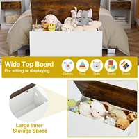 Flip-top Storage Chest Lift Top Storage Bench Wooden Deck Box Toy Box