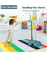 3-in-1 Sports Activity Center w/Golf & Ring-Toss Cactus Toy Stand