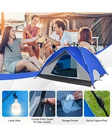 4 Person Instant Pop-up Camping Tent 2-in-1 Double-Layer Waterproof Tent