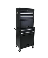 High Capacity Rolling Tool Chest With Wheels And Drawers, 6-Drawer Tool Storage Cabinet-Black