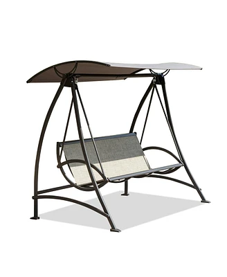 Outdoor Patio Swing with Adjustable Canopy