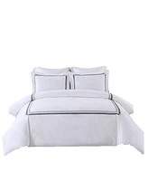100% Cotton Sadie Percale Embroidered Duvet Cover Set, King/California King