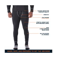 RefrigiWear Big & Tall Lightweight Base Layer Bottom - Ultimate Flexibility Warmth for All Seasons
