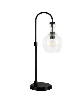 Hudson & Canal Verona 27" Tall Arc Table Lamp with Glass Shade