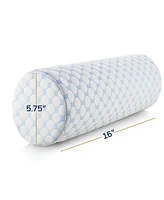 Nestl Memory Foam Neck Roll Bolster Cooling Cover Firm Density Pillow