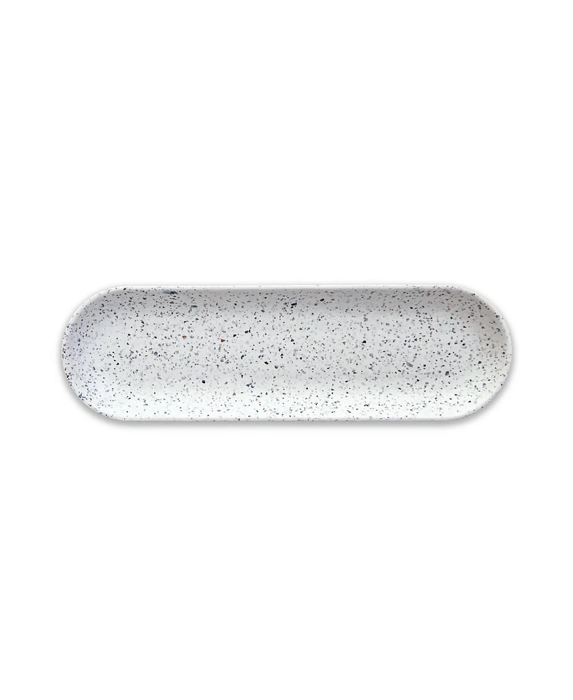Q Squared Terrazzo 18" x 5.5" Long Oval Platters, Set of 4
