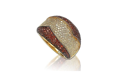 Suzy Levian Sterling Silver Cubic Zirconia Fold Over Ring