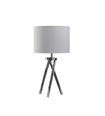 26.25" In Mid Century Birgit Led Acrylic Tapered Legs Silver Metal Table Lamp