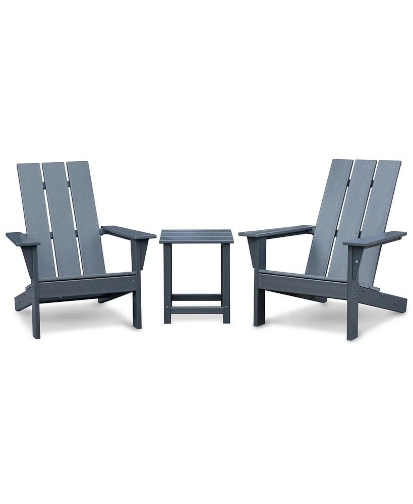 Streamdale Furniture Adirondack Chair Set With Table, Grey