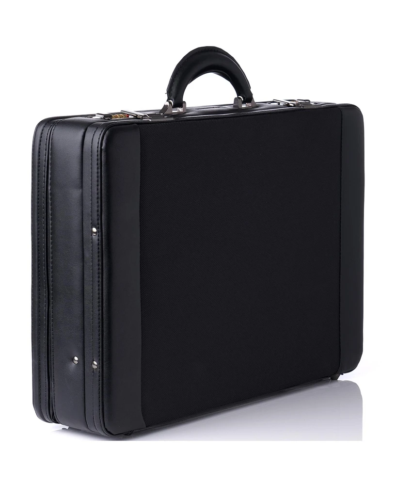 Alpine Swiss Mens Briefcase Hard Side Business Case Expandable Attache Case For Men Dual Combination Locks Multiple Organizers Manufacturer s Warranty