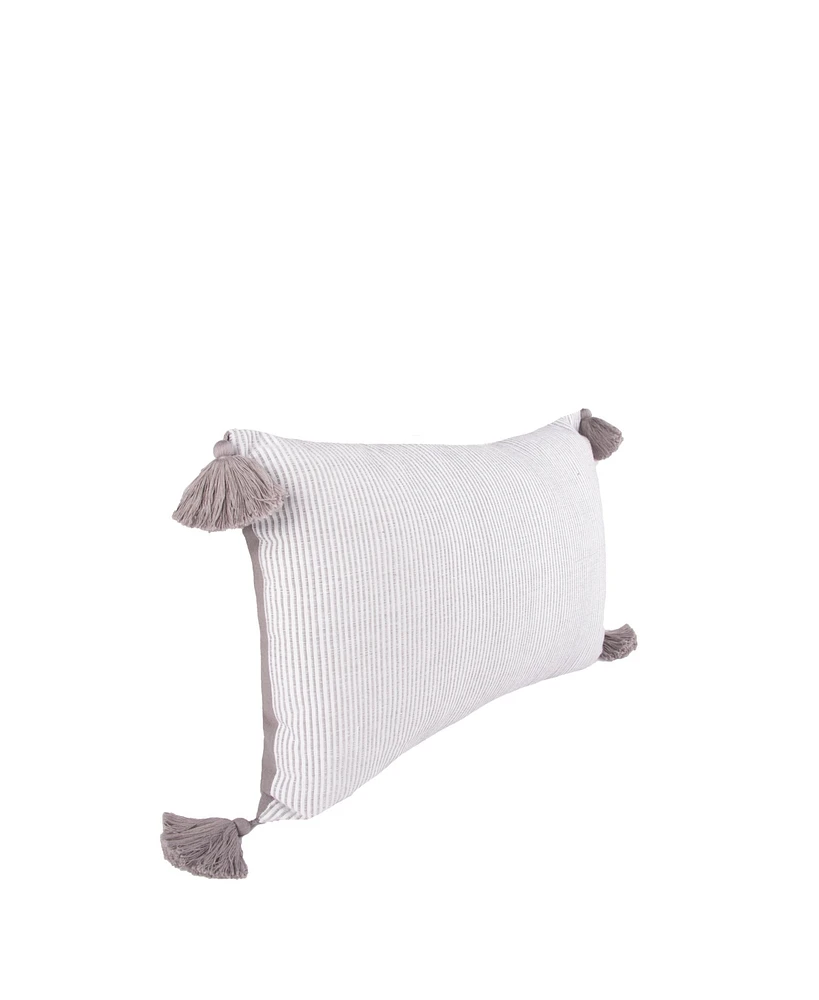 14" x 22" Bree Blush Stripe Woven Lumbar Accent Throw Pillow