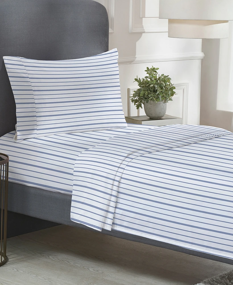 Printed Quatrefoil - 100% Organic Cotton Percale Twin Extra Long Sheets Set Deep Pocket,