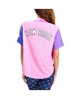 Terez Women's New York Yankees Color Block Button-Up Shirt