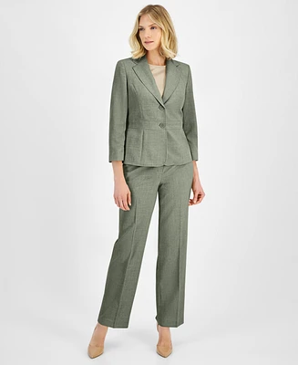 Le Suit Women's Two-Button Inset Jacket Extended-Tab Waist Pantsuit, Regular & Petite