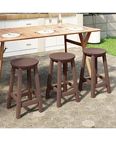 WestinTrends 24" Hdpe Outdoor Patio Round Counter Height Stool Set of 3