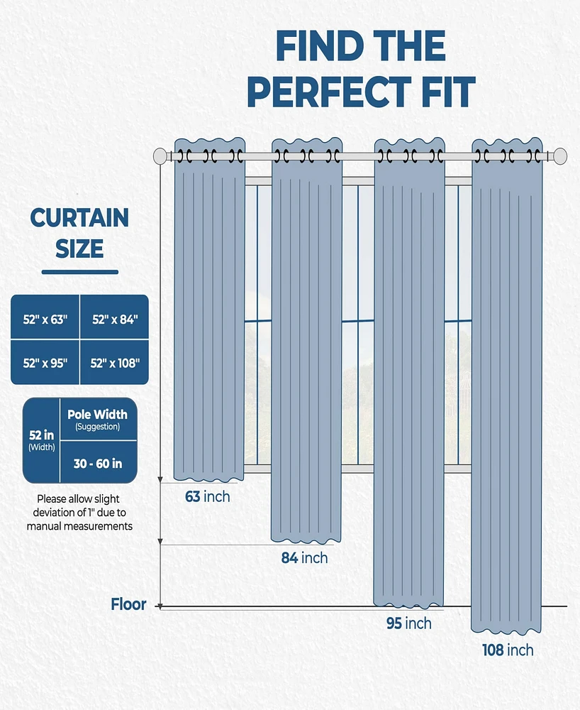 Superior Modern Leaves 8 Curtain Panels Set with Grommet Header, 42 X 84