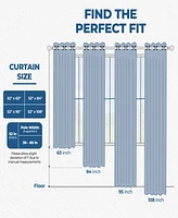 Superior Modern Leaves 8 Curtain Panels Set with Grommet Header, 42 X 84