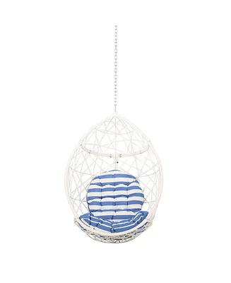 Cozy Hanging Chair Wicker and Metal Embrace for Comfort and Style