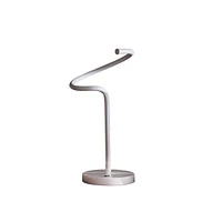 19-Inch Led Matte White Curvilinear S-Curve Spiral Tube Led Table Lamp