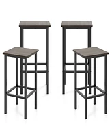 Slickblue Set of 4 Bar Stool 26" Chair with Metal Legs and Footrest