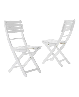 Acacia Wood Folding Dining Chairs for Backyard Hosting