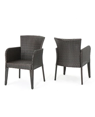 Wicker Patio Dining Chairs - Set of 2, Weather Resistant